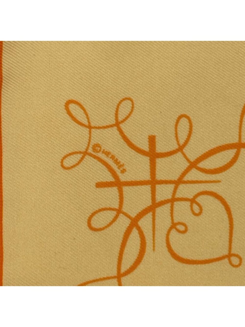 Hermes Scarf Silk Lart Decrire Calligraphy Art Yellow - Picture 7 of 8